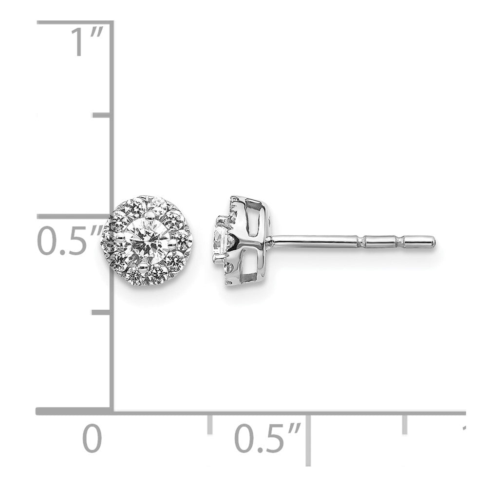 14k White Gold 1/2 Ct. Lab Grown Diamond VS/SI+ G+ Cluster Post Earrings