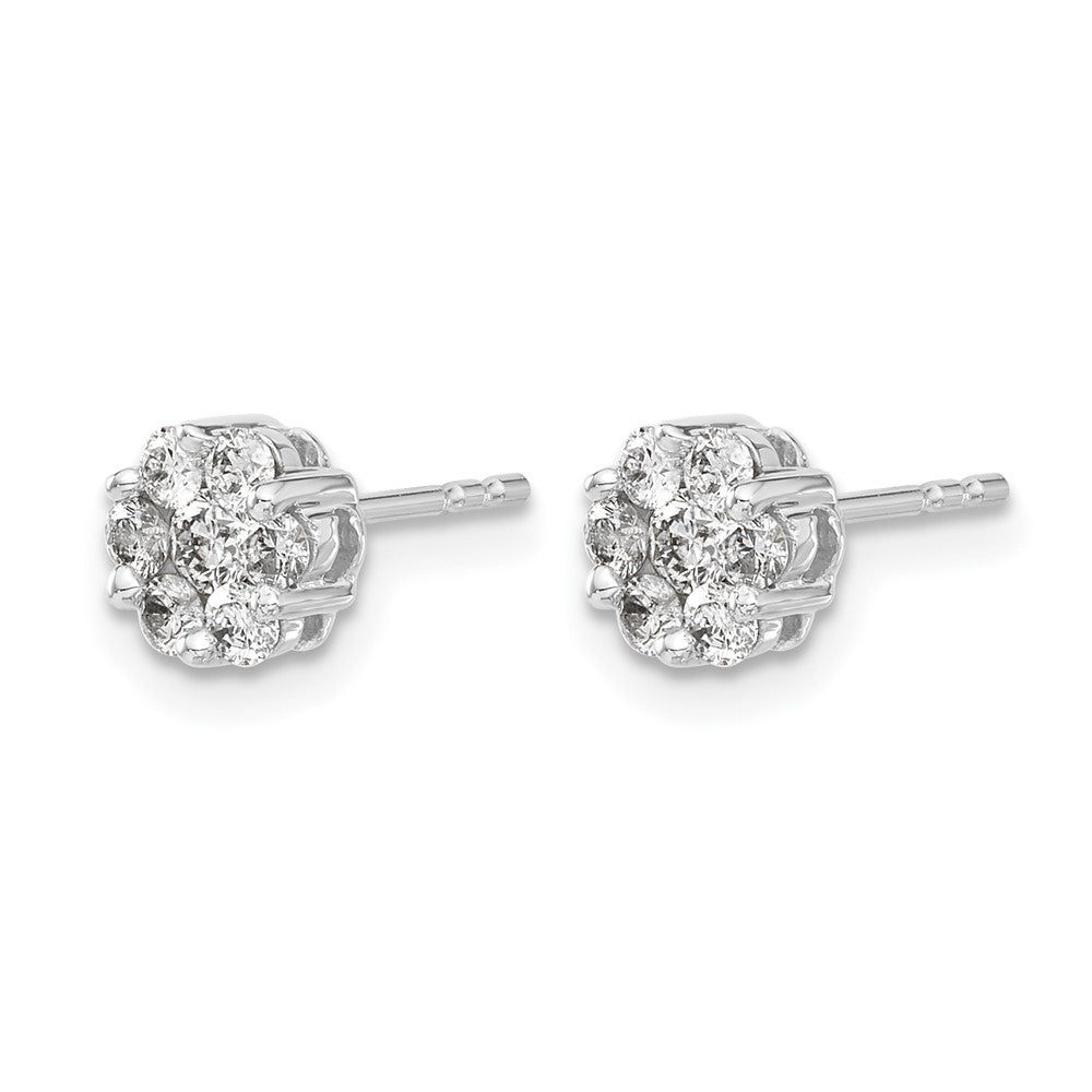 14k White Gold 1/2 Ct. Lab Grown Diamond VS/SI+ G+ Cluster Post Earrings