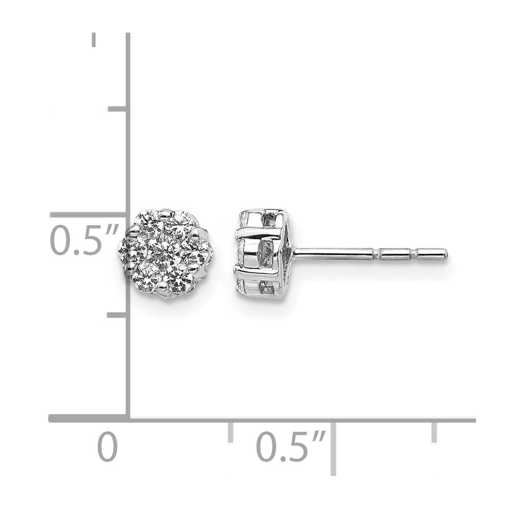 14k White Gold 1/2 Ct. Lab Grown Diamond VS/SI+ G+ Cluster Post Earrings