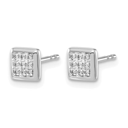 10K White Gold Diamond Post Earrings