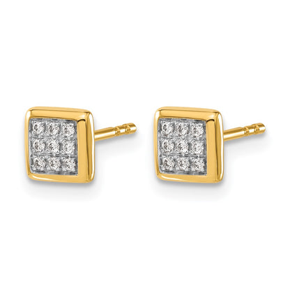 10K Yellow Gold Diamond Post Earrings