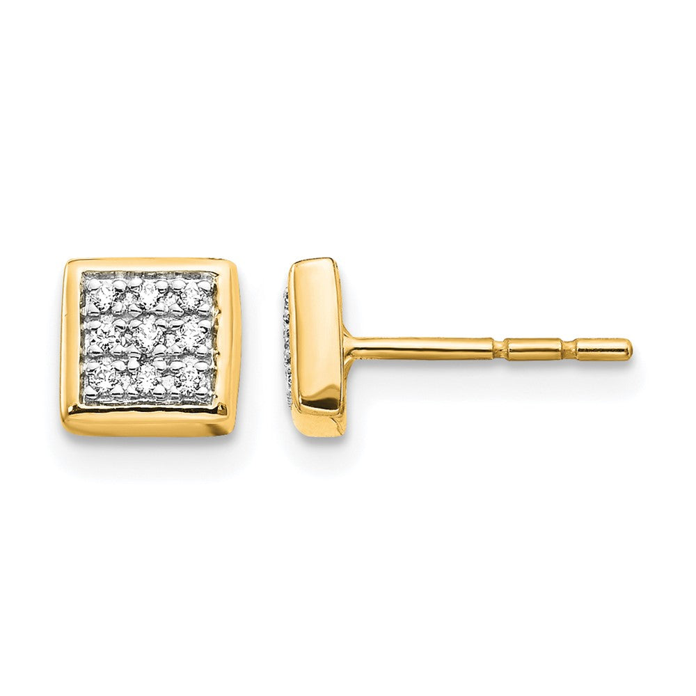 10K Yellow Gold Diamond Post Earrings