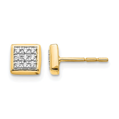 10K Yellow Gold Diamond Post Earrings