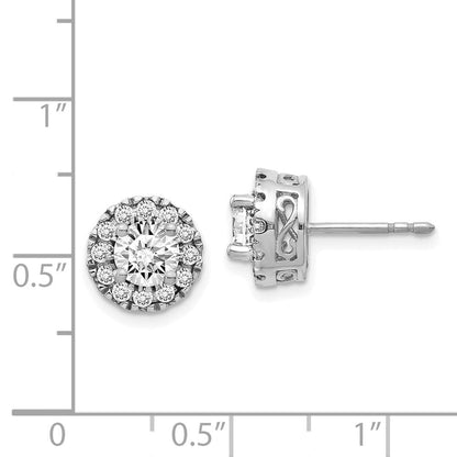 14k White Gold Real Diamond Semi-mount Stud Earrings