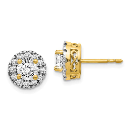 14k Yellow Gold Real Diamond Semi-mount Stud Earrings
