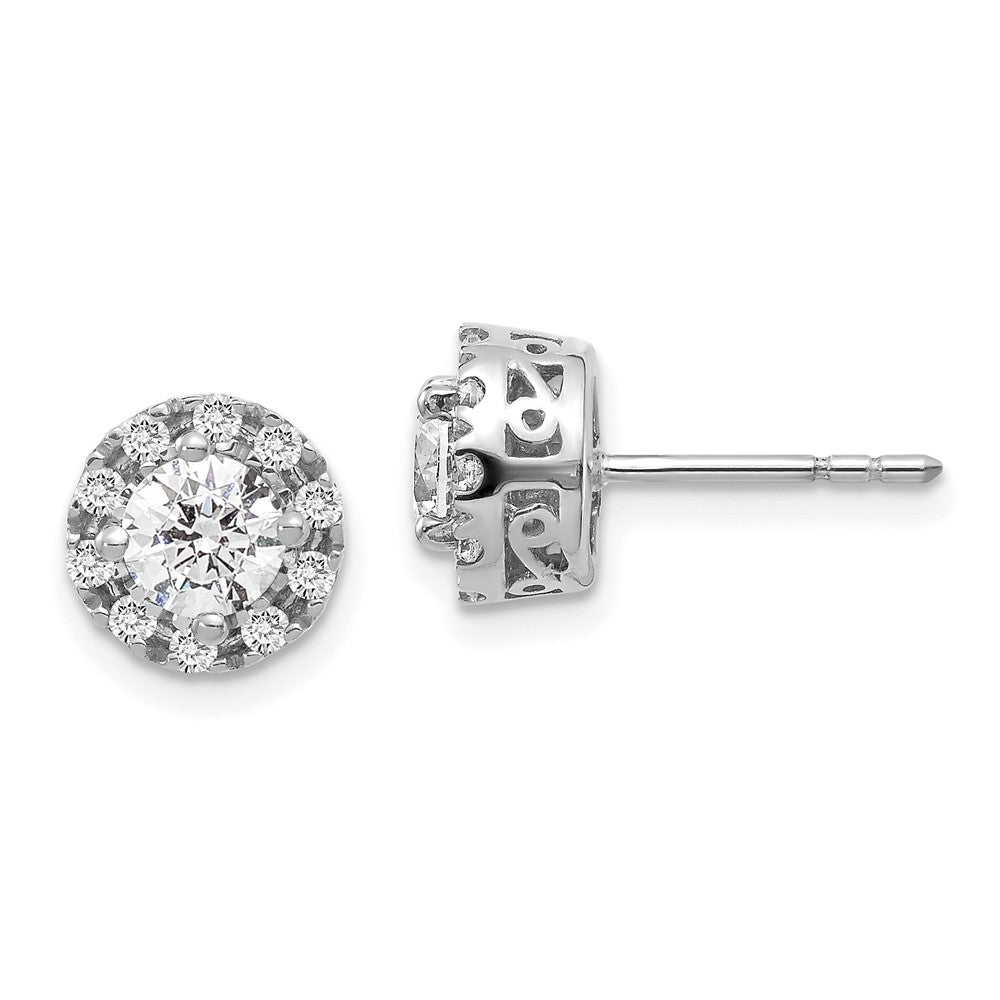 14k White Gold Real Diamond Semi-mount Stud Earrings