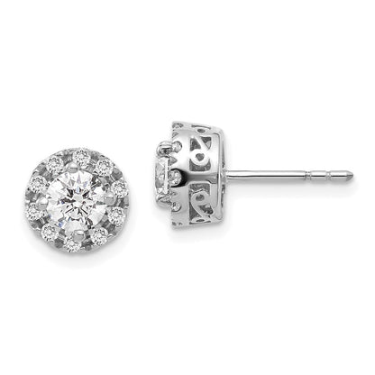 14k White Gold Real Diamond Semi-mount Stud Earrings