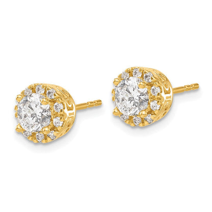14k Yellow Gold Real Diamond Semi-mount Stud Earrings