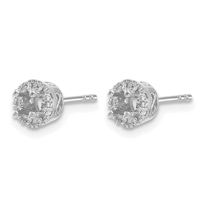 10K White Gold Diamond Semi-Mount Stud Earrings