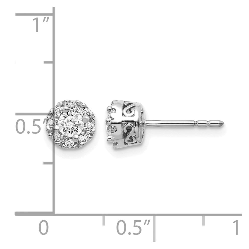 10K White Gold Diamond Semi-Mount Stud Earrings