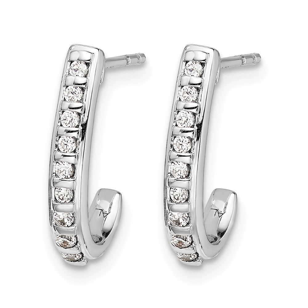 14k White Gold 1/5 Ct. Lab Grown Diamond VS/SI+ G+ J-Hoop Post Earrings