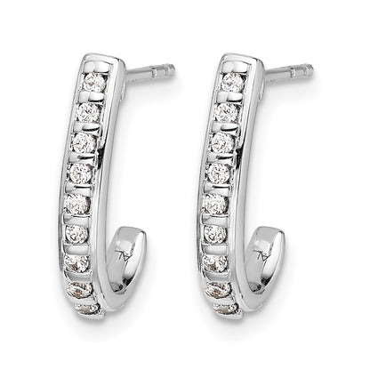 14k White Gold 1/5 Ct. Lab Grown Diamond VS/SI+ G+ J-Hoop Post Earrings