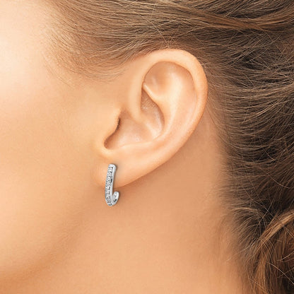 14k White Gold 1/5 Ct. Lab Grown Diamond VS/SI+ G+ J-Hoop Post Earrings