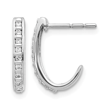 14k White Gold 1/5 Ct. Lab Grown Diamond VS/SI+ G+ J-Hoop Post Earrings