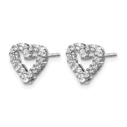 14k White Gold 1/2 Ct. Lab Grown Diamond VS/SI+ G+ Complete Heart Post Earrings