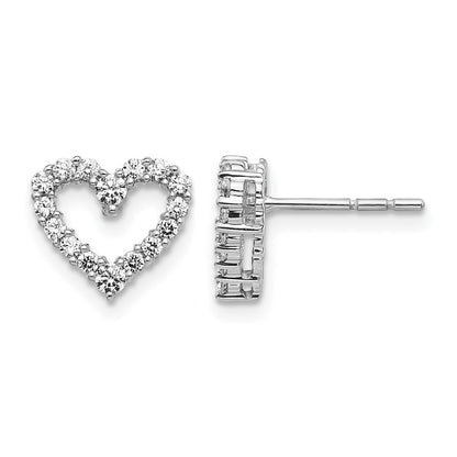 14k White Gold 1/2 Ct. Lab Grown Diamond VS/SI+ G+ Complete Heart Post Earrings