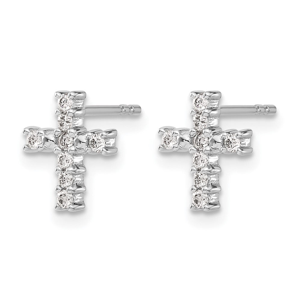 14k White Gold 1/5 Ct. Lab Grown Diamond VS/SI+ G+ Cross Post Earrings