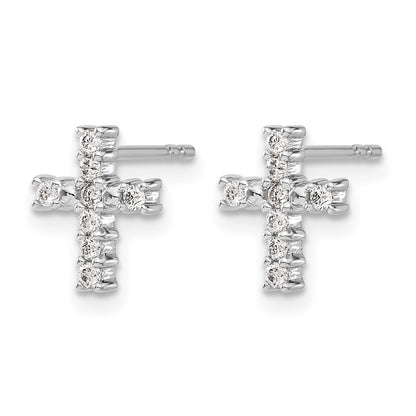 14k White Gold 1/5 Ct. Lab Grown Diamond VS/SI+ G+ Cross Post Earrings