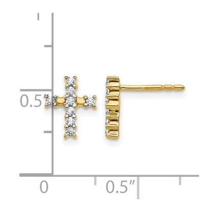 14k Yellow Gold 1/5 Ct. Lab Grown Diamond VS/SI+ G+ Cross Post Earrings