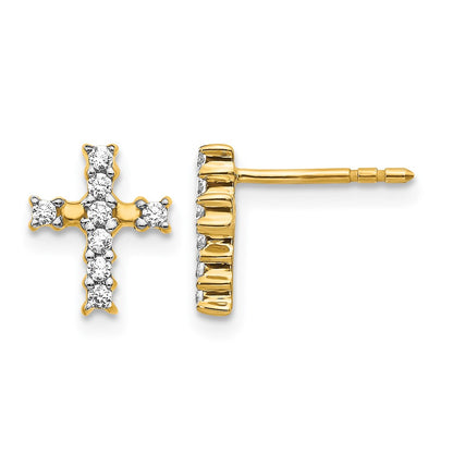 14k Yellow Gold 1/5 Ct. Lab Grown Diamond VS/SI+ G+ Cross Post Earrings