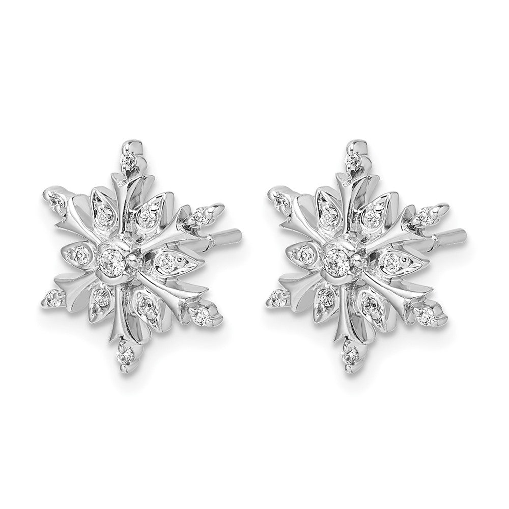 14k White Gold 1/6 Ct. Lab Grown Diamond VS/SI+ G+ Snowflake Post Earrings