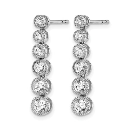 14K White Gold True Origin 1 Carat Lab Grown Diamond Vs Def Graduated Dangle Post Earring