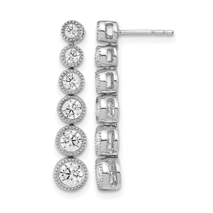 14K White Gold True Origin 1 Carat Lab Grown Diamond Vs Def Graduated Dangle Post Earring