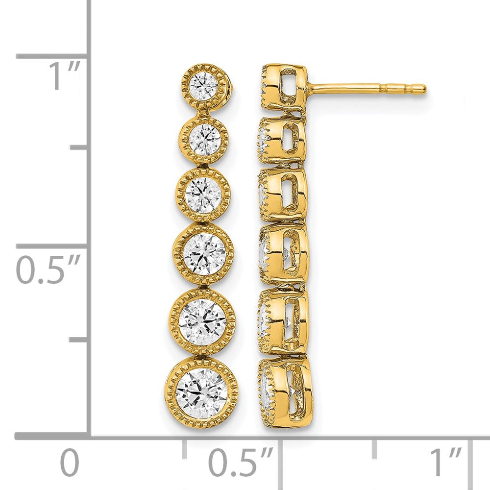 14K Yellow Gold True Origin 1 Carat Lab Grown Diamond Vs Def Graduated Dangle Post Earring