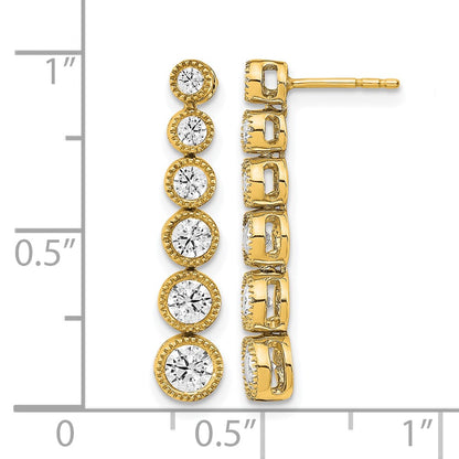 14K Yellow Gold True Origin 1 Carat Lab Grown Diamond Vs Def Graduated Dangle Post Earring