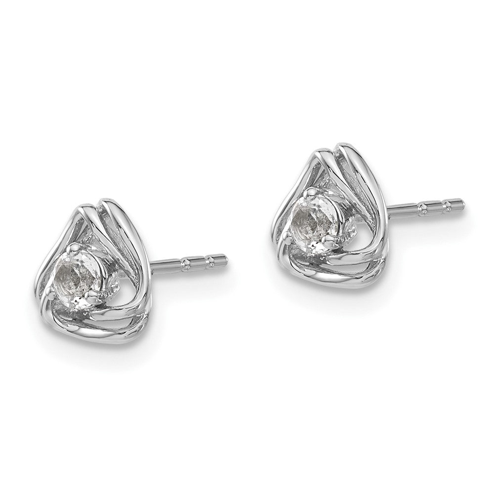 14K White Gold Lab Grown VS/SI+ G+ Diamond Knot Post Earrings