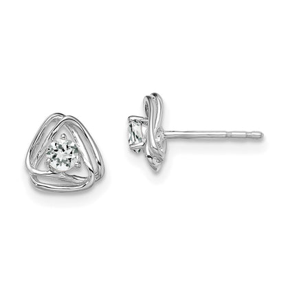 14K White Gold Lab Grown VS/SI+ G+ Diamond Knot Post Earrings