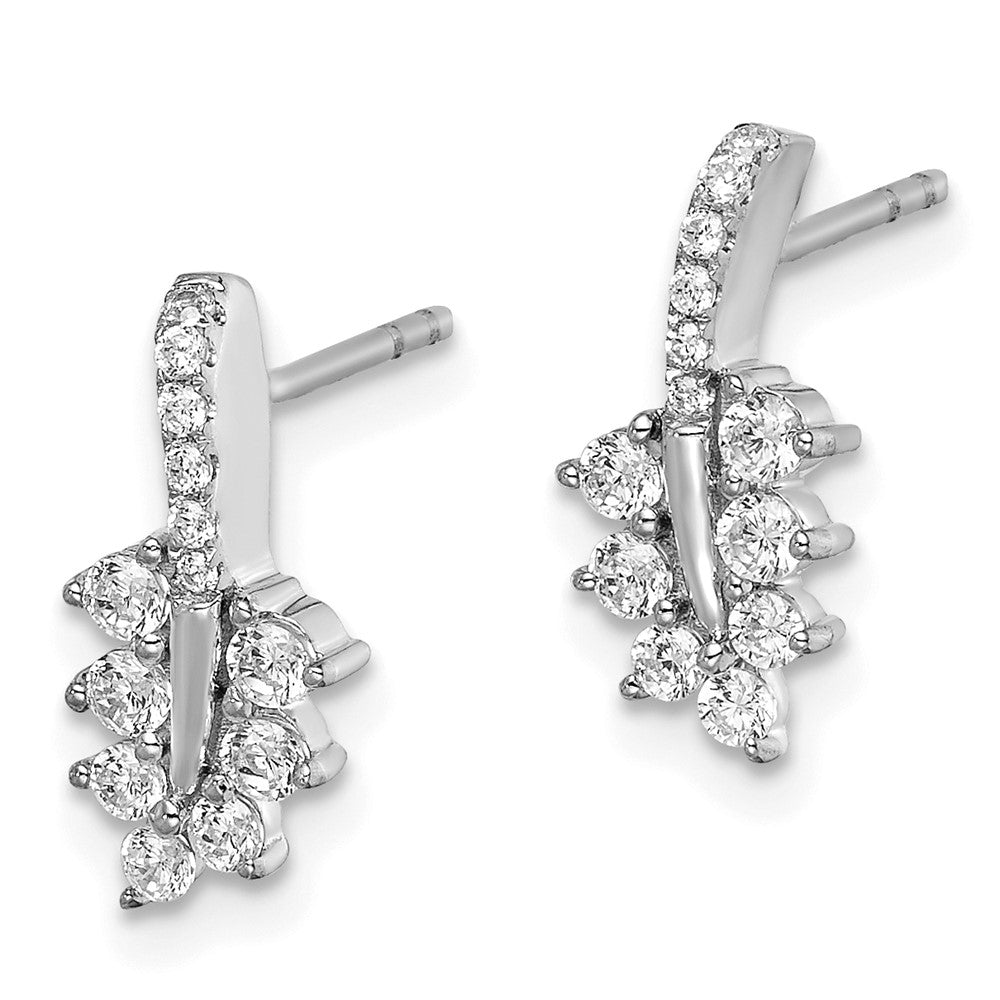 14k White Gold 3/8 Ct. Lab Grown Diamond VS/SI+ G+ Leaf Post Earrings