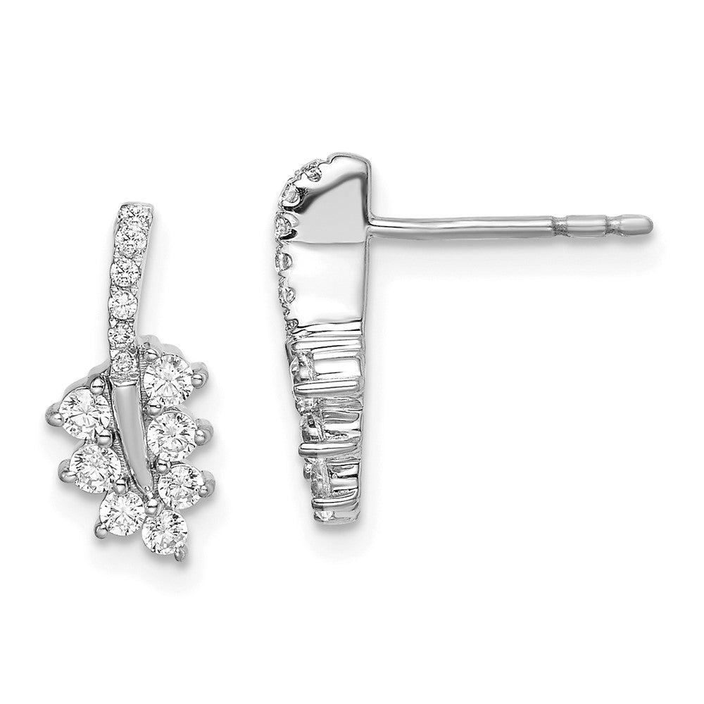 14k White Gold 3/8 Ct. Lab Grown Diamond VS/SI+ G+ Leaf Post Earrings