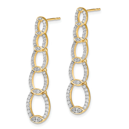 14k Yellow Gold Lab Grown Diamond VS/SI+ G+ Drop Post Earrings