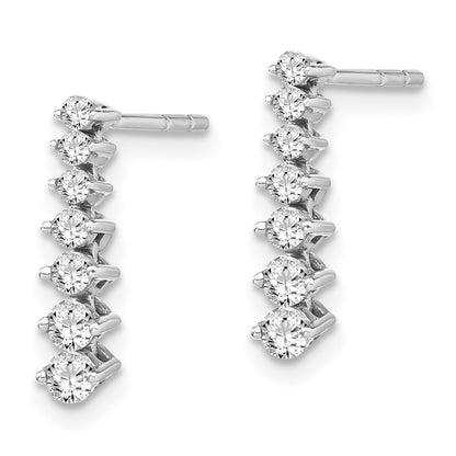 14K White Gold Lab Grown Diamond VS/SI FGH Graduating Drop Earrings