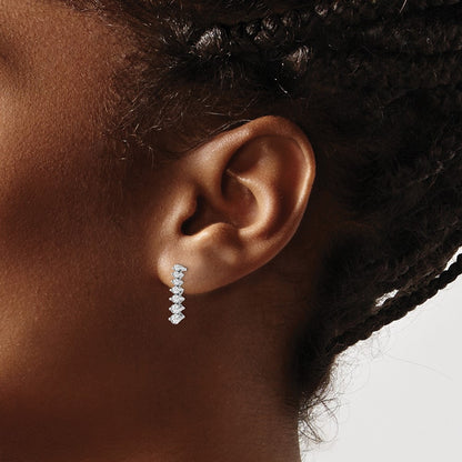 14K White Gold Lab Grown Diamond VS/SI FGH Graduating Drop Earrings