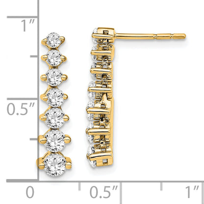 14K Yellow Gold 1 1/2 Carat Lab Grown Diamond Vs/Si+ G+ Complete Graduating Drop Post Earrings