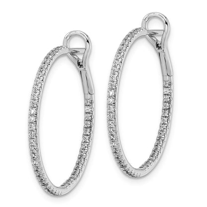 14k White Gold 3/4 Ct. Lab Grown Diamond VS/SI+ G+ In and Out Hoop Earrings