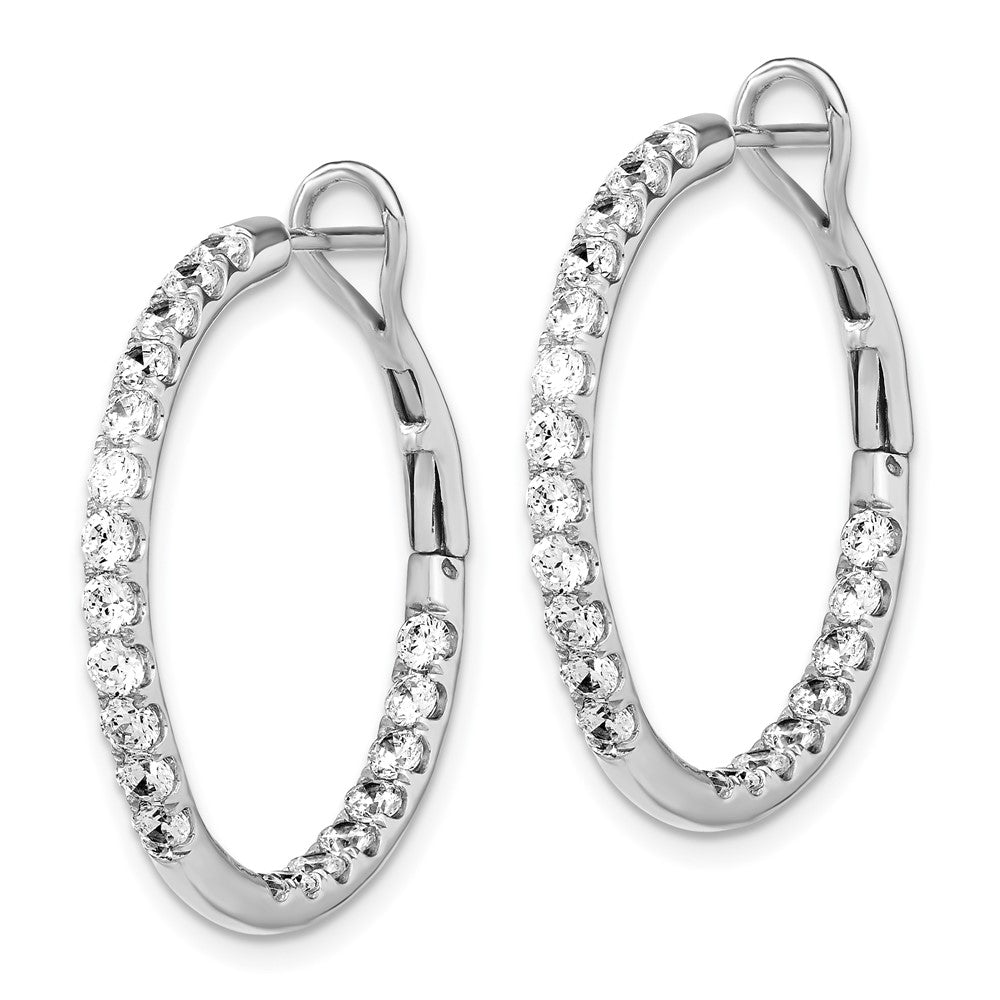 14k White Gold 2 Ct. Lab Grown Diamond VS/SI+ G+ Complete In and Out Hoop Earrings