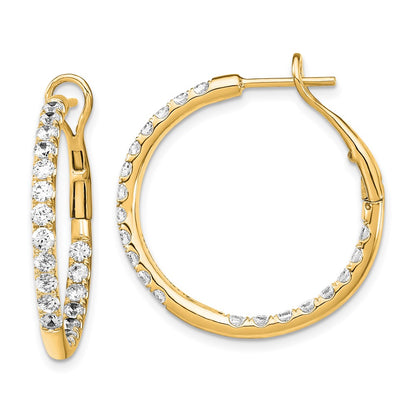 14k Yellow Gold 2 Ct. Lab Grown Diamond VS/SI+ G+ Complete In and Out Hoop Earrings