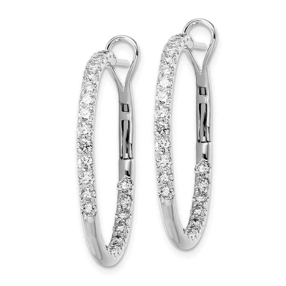 14K White Gold Lab Grown Diamond VS/SI FGH In & Out Hoop Earrings
