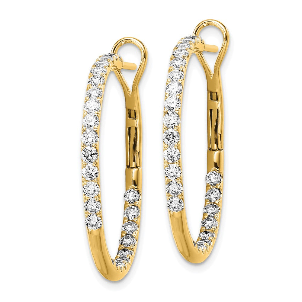 14k Yellow Gold Lab Grown Diamond VS/SI FGH In & Out Hoop Earrings
