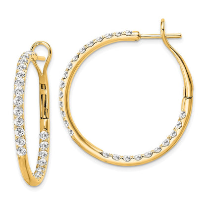 14k Yellow Gold Lab Grown Diamond VS/SI FGH In & Out Hoop Earrings