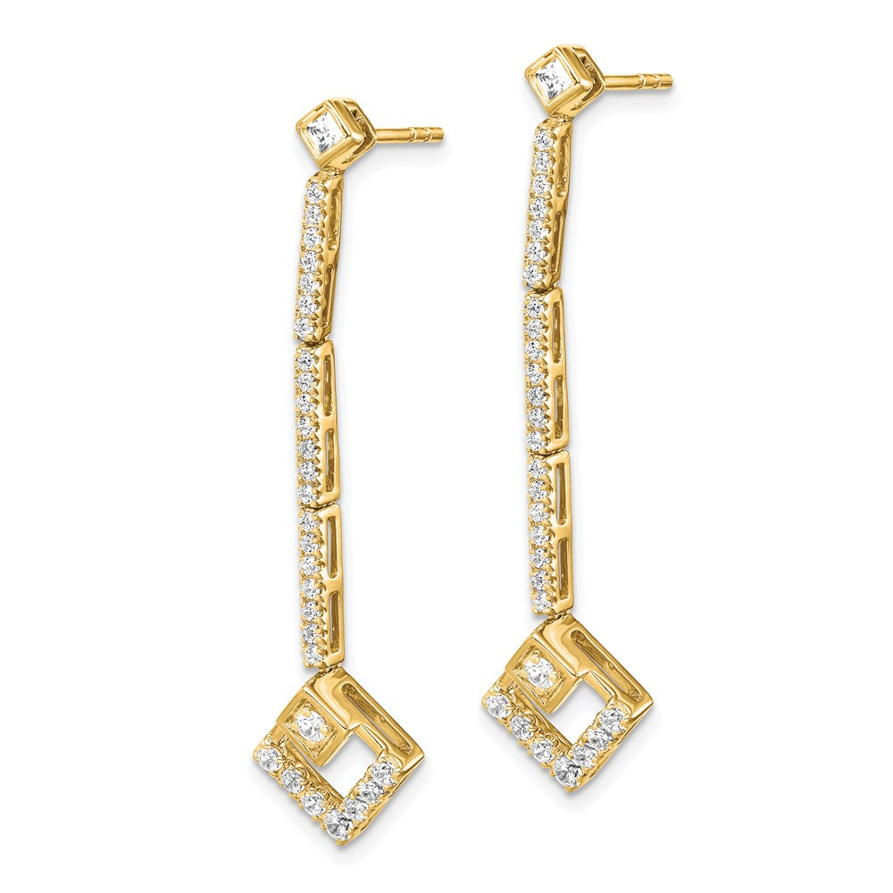 14k Yellow Gold 1/2 Ct. Lab Grown Diamond VS/SI+ G+ Dangle Post Earrings