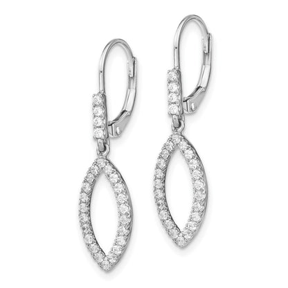 14k White Gold 1/2 Ct. Lab Grown Diamond VS/SI+ G+ Complete Fashion Dangle Leverback Earrings