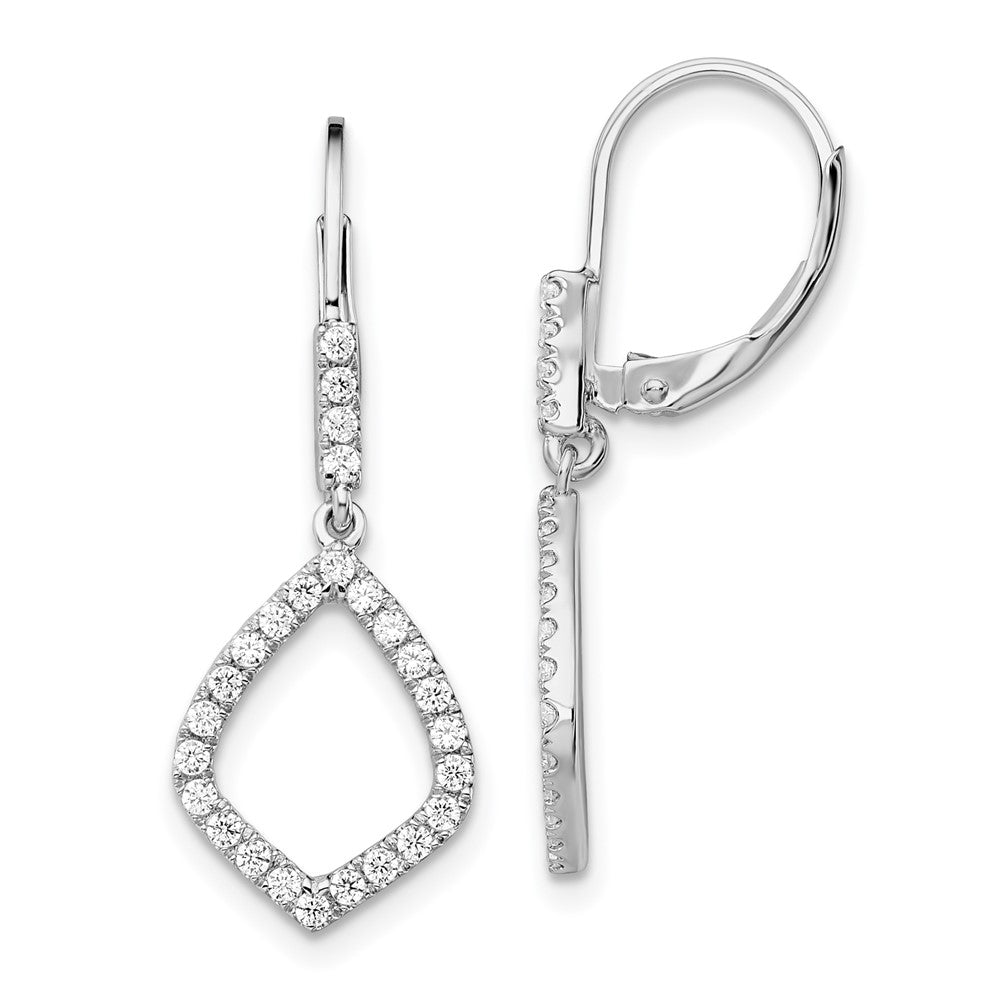 14k White Gold 1/2 Ct. Lab Grown Diamond VS/SI+ G+ Fashion Dangle Leverback Earrings