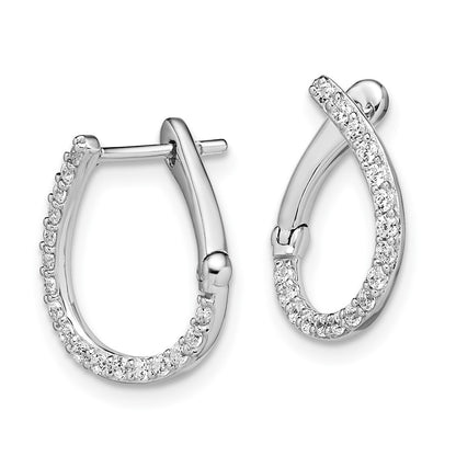 14k White Gold 1/3 Ct. Lab Grown Diamond VS/SI+ G+ Complete Hinged Hoop Earrings