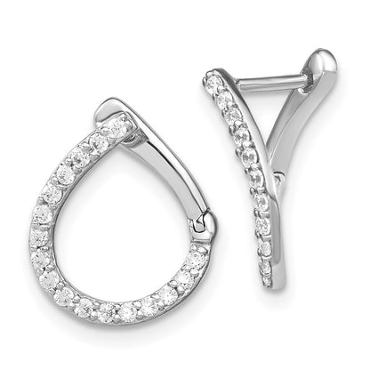 14k White Gold 1/3 Ct. Lab Grown Diamond VS/SI+ G+ Complete Hinged Hoop Earrings