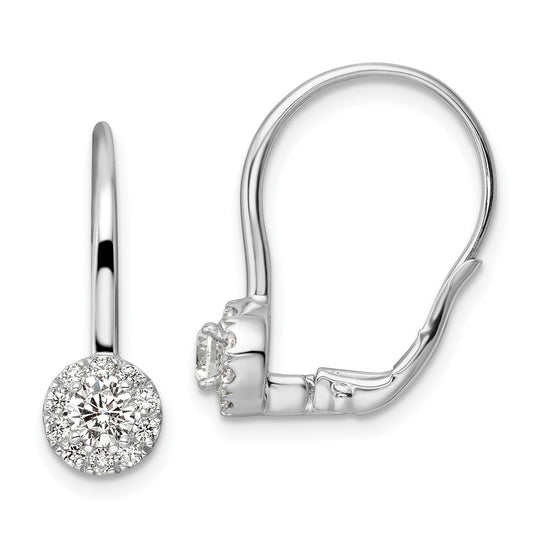 14k White Gold 3/4 Ct. Lab Grown Diamond VS/SI+ G+ Drop Leverback Earrings