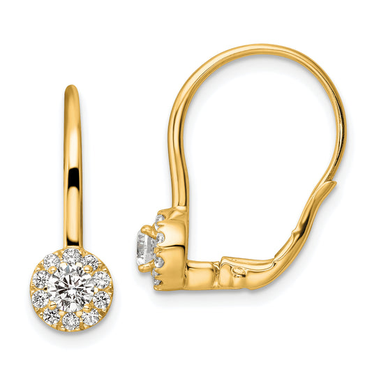 14k Yellow Gold 3/4 Ct. Lab Grown Diamond VS/SI+ G+ Drop Leverback Earrings